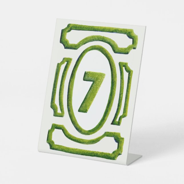 Watercolor Garden Hedge Table 7 Pedestal Sign (Front)