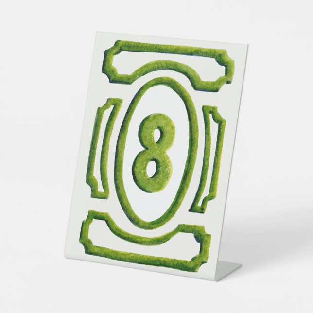 Watercolor Garden Hedge Table 8 Pedestal Sign (Front)