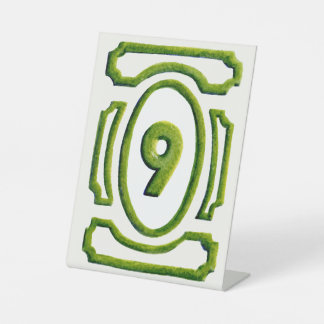 Watercolor Garden Hedge Table 9 Pedestal Sign