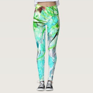 Watercolor Garden Impressionist Yoga Pants Running