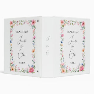 Watercolor Garden Personalized Wedding Binder