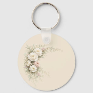 Watercolor Garden Roses for Timeless Keychain
