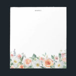 Watercolor Garden Roses Garland Personalized Notepad<br><div class="desc">An elegant and whimsical notepad featuring a watercolor garland consisting of garden roses,  cabbage roses,  white flowers and foliage. This will be a perfect feminine accent for your office. Personalize by adding a name or a short phrase.</div>