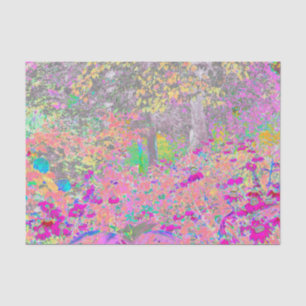 Watercolor Garden Sunrise with Purple Flowers Tissue Paper