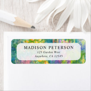 Watercolor Garden Themed Wedding Return Address