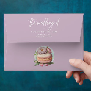 Watercolor Garden Wedding Macaroon Envelope