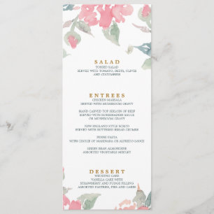 WATERCOLOR GARDEN WEDDING wedding dinner menu