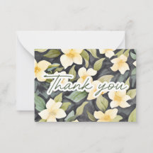 Watercolor Gardenias of Gratitude Thank You Note