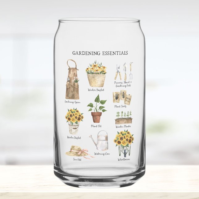 Watercolor Gardening Tools Sunflower Garden (In situ)