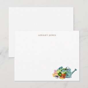 Watercolor Gardening Tools Thank You Card