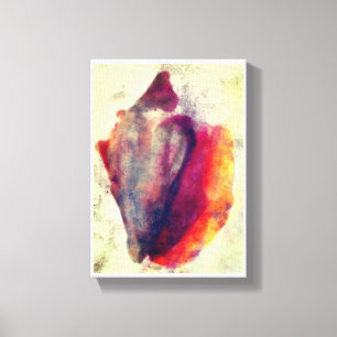 Watercolor Gastropod Burgundy Gold Snail Shell Canvas Print