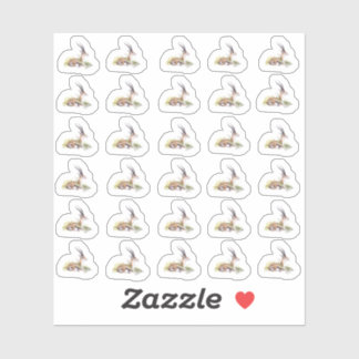 Watercolor Gazelle With White Flower Mini Stickers