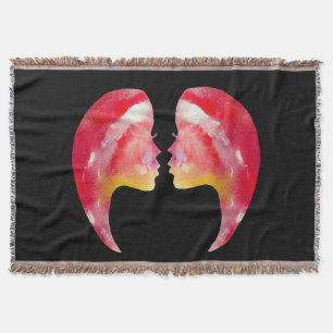 Watercolor Geminin Throw Blanket