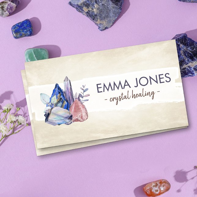 Watercolor gemstones - crystals business card (Creator Uploaded)