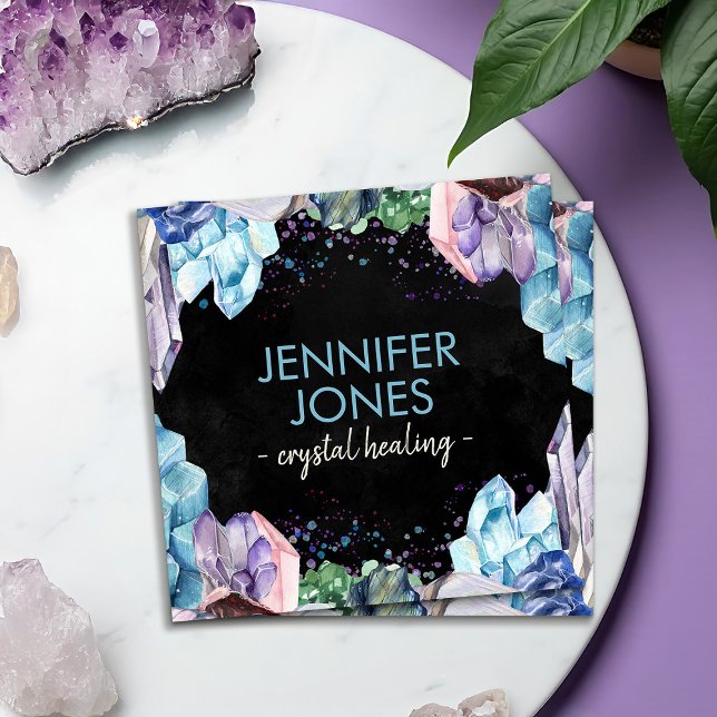 Watercolor gemstones - crystals business card (Creator Uploaded)