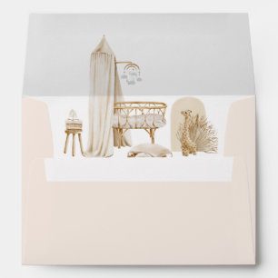 Watercolor Gender Neutral Boho Nursery Baby Shower Envelope