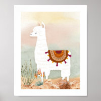 Watercolor Gender Neutral Llama Nursery