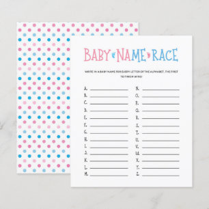 Watercolor Gender Reveal Baby Name Race Game
