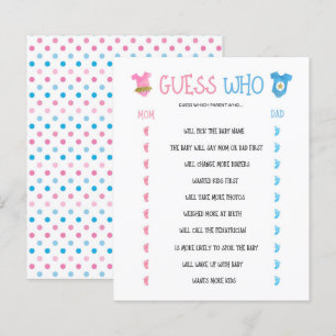 Watercolor Gender Reveal Guess Who Game