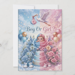 Watercolor Gender Reveal Invitation