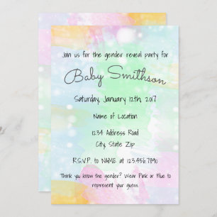 Watercolor Gender Reveal Invitation