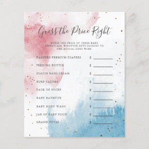 Watercolor Gender Reveal Party Guess The Price