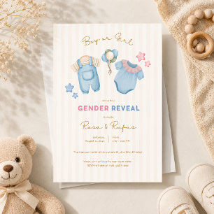 Watercolor Gender reveal party invitation