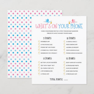 Watercolor Gender Reveal What’s On Your Phone Game