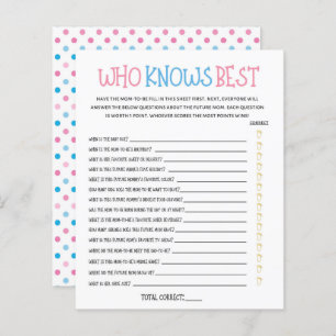 Watercolor Gender Reveal Who Knows Best Game