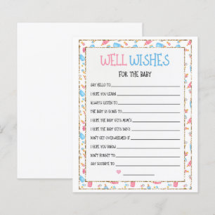 Watercolor Gender Reveal Wishes for Baby Card