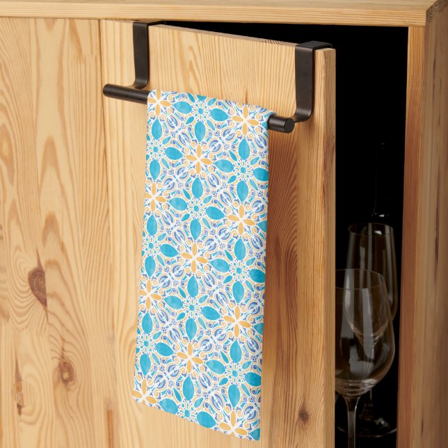 Watercolor Geo _ Summer Kitchen Towel (Thirds Fold)