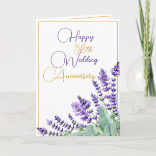 Watercolor Geometric 50th Wedding Anniversary Card