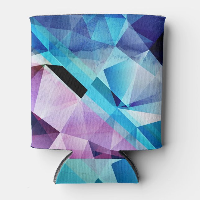Watercolor Geometric Abstract Background Can Cooler (Front)