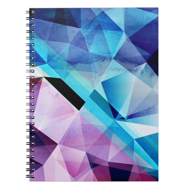 Watercolor Geometric Abstract Background Notebook (Front)