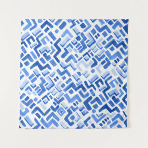 Watercolor Geometric Abstract Seamless Pattern Tapestry