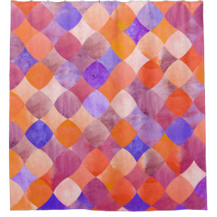 Watercolor geometric, Arab fish scales.
