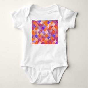 Watercolor geometric, Arab fish scales. Baby Bodysuit