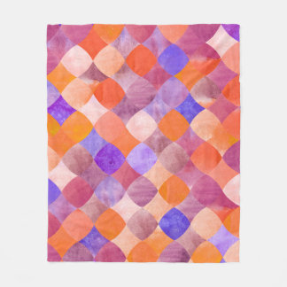 Watercolor geometric, Arab fish scales. Fleece Blanket