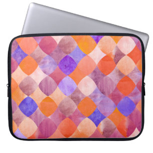 Watercolor geometric, Arab fish scales. Laptop Sleeve