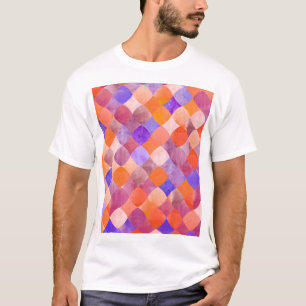 Watercolor geometric, Arab fish scales. T-Shirt