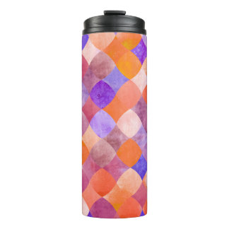 Watercolor geometric, Arab fish scales. Thermal Tumbler