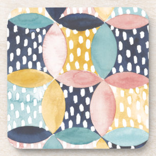 Watercolor Geometric Circles Coaster