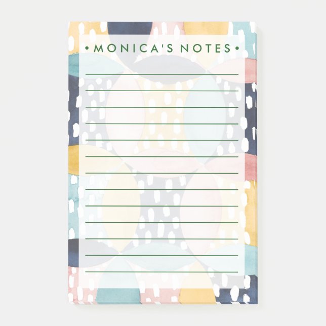 Watercolor Geometric Circles Post-it Notes (Front)
