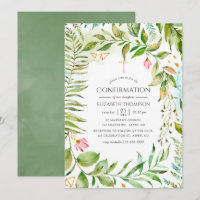 Watercolor Geometric Crystal Greenery Confirmation