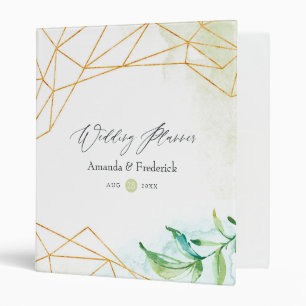 Watercolor Geometric Crystal Wedding Binder