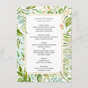 Watercolor Geometric Crystal Wedding Menu