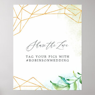 Watercolor Geometric Crystal Wedding Poster
