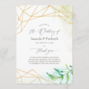 Watercolor Geometric Crystal Wedding Program