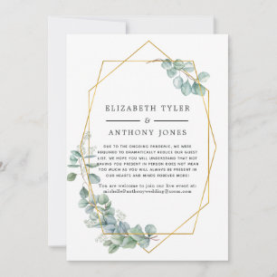 Watercolor Geometric Eucalyptus Reduced Guest List Announcement