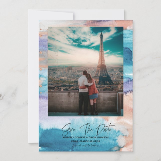 Watercolor | Geometric Save the Date (Front)
